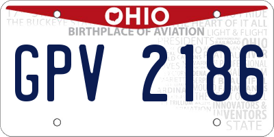 OH license plate GPV2186