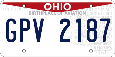 OH license plate GPV2187