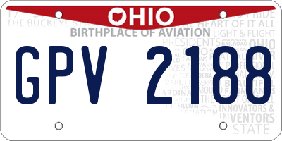 OH license plate GPV2188