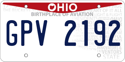 OH license plate GPV2192