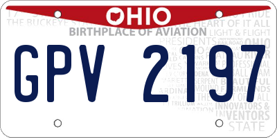 OH license plate GPV2197