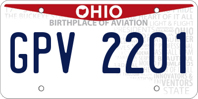 OH license plate GPV2201