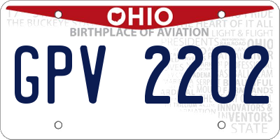 OH license plate GPV2202
