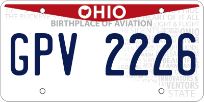OH license plate GPV2226