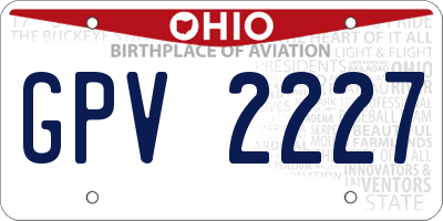 OH license plate GPV2227