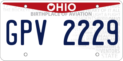 OH license plate GPV2229