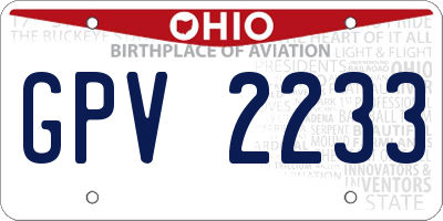 OH license plate GPV2233