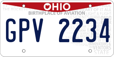 OH license plate GPV2234