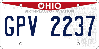 OH license plate GPV2237