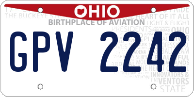 OH license plate GPV2242
