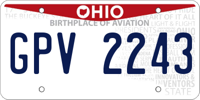 OH license plate GPV2243