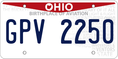OH license plate GPV2250