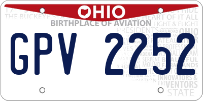 OH license plate GPV2252