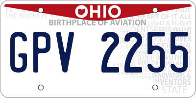 OH license plate GPV2255