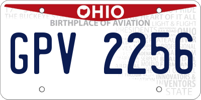 OH license plate GPV2256