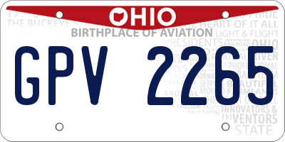 OH license plate GPV2265