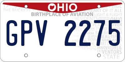 OH license plate GPV2275