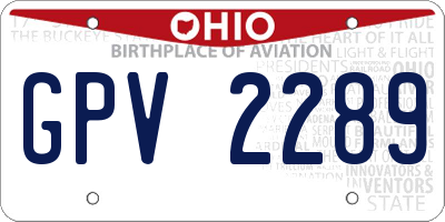 OH license plate GPV2289