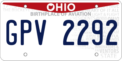 OH license plate GPV2292