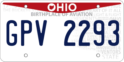 OH license plate GPV2293