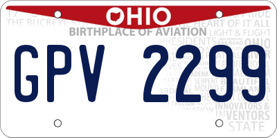 OH license plate GPV2299
