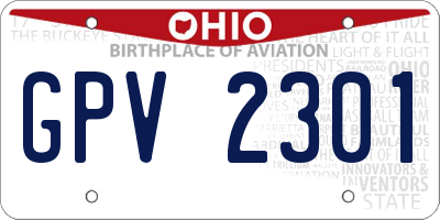 OH license plate GPV2301