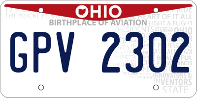 OH license plate GPV2302