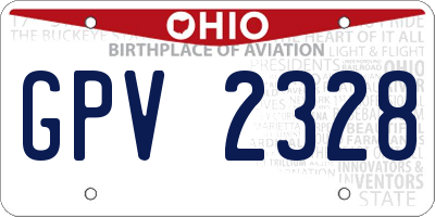 OH license plate GPV2328