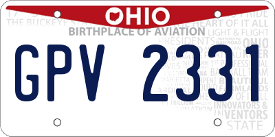 OH license plate GPV2331