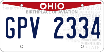OH license plate GPV2334