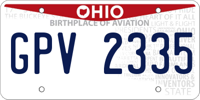 OH license plate GPV2335