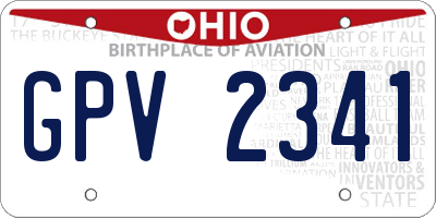 OH license plate GPV2341