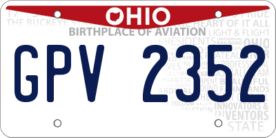 OH license plate GPV2352