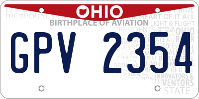 OH license plate GPV2354