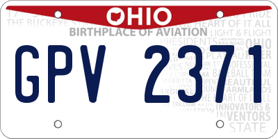 OH license plate GPV2371
