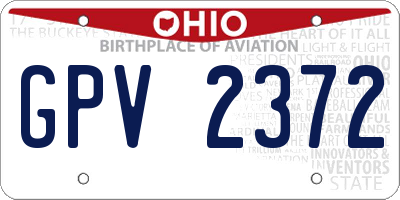 OH license plate GPV2372