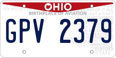OH license plate GPV2379
