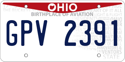 OH license plate GPV2391