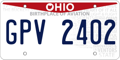 OH license plate GPV2402