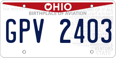 OH license plate GPV2403