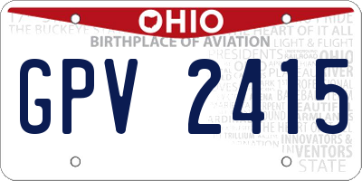 OH license plate GPV2415