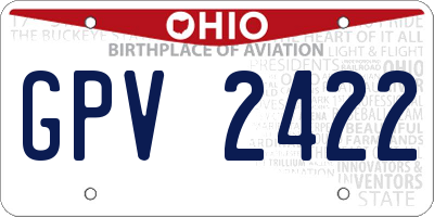 OH license plate GPV2422