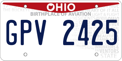 OH license plate GPV2425