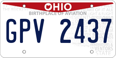 OH license plate GPV2437