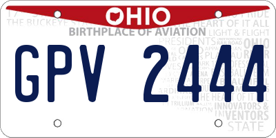 OH license plate GPV2444