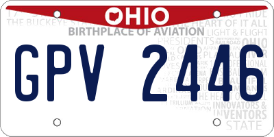 OH license plate GPV2446