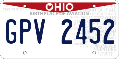 OH license plate GPV2452