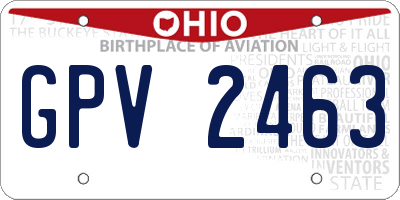 OH license plate GPV2463