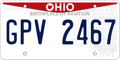 OH license plate GPV2467