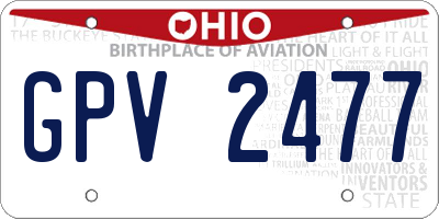OH license plate GPV2477